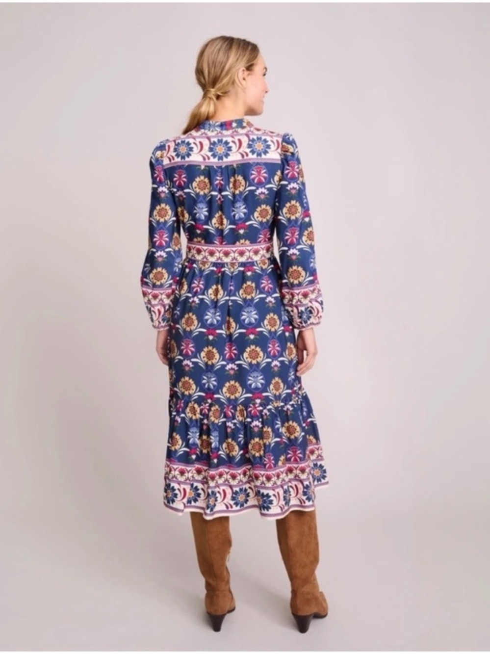 UNTUCKit Flora Folkloric Floral Midi Dress Medium 8 - Picture 3 of 8